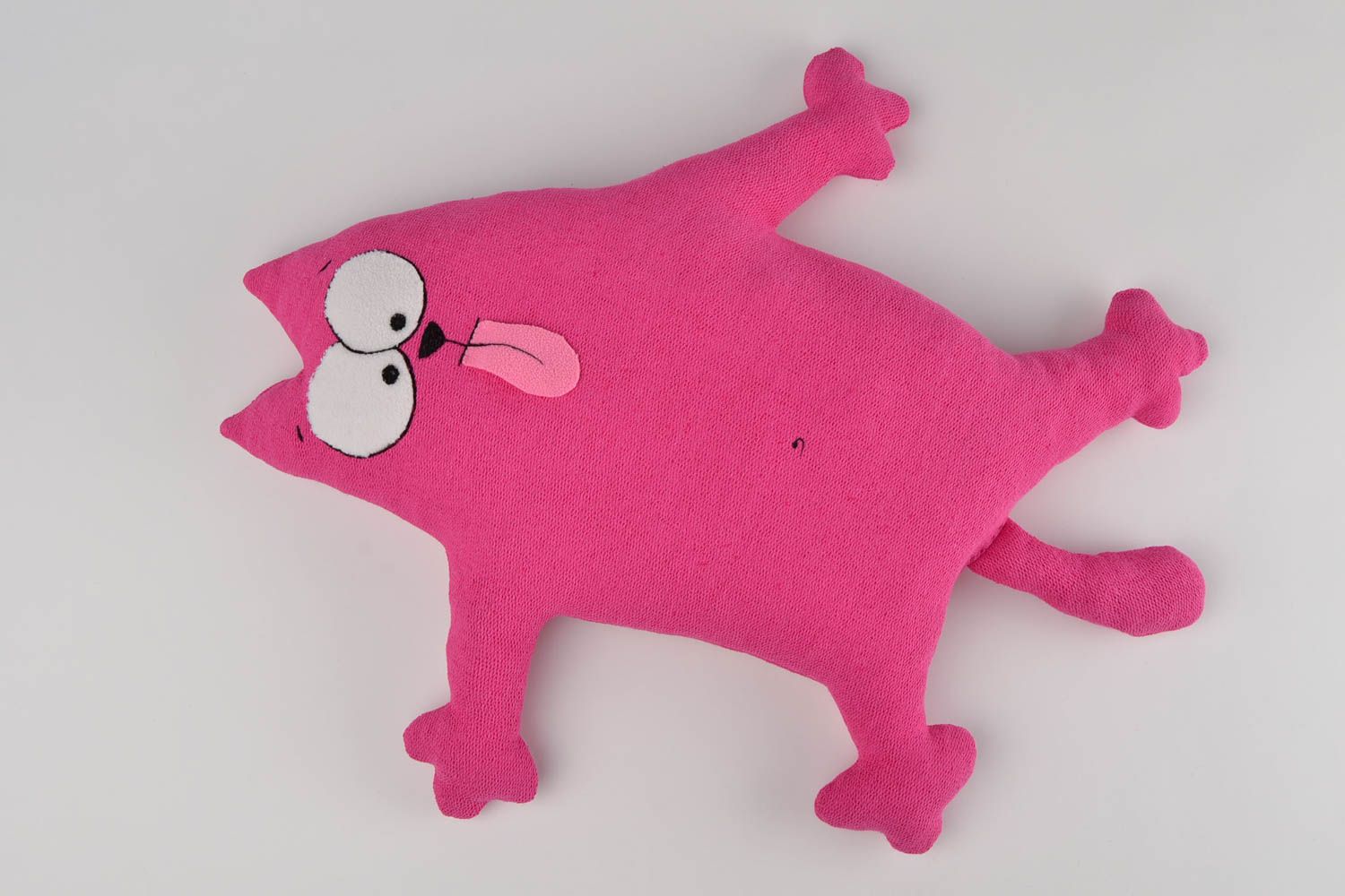 Coussin chat rose fait main Déco maison en tissus design Coussin pour canapé photo 1