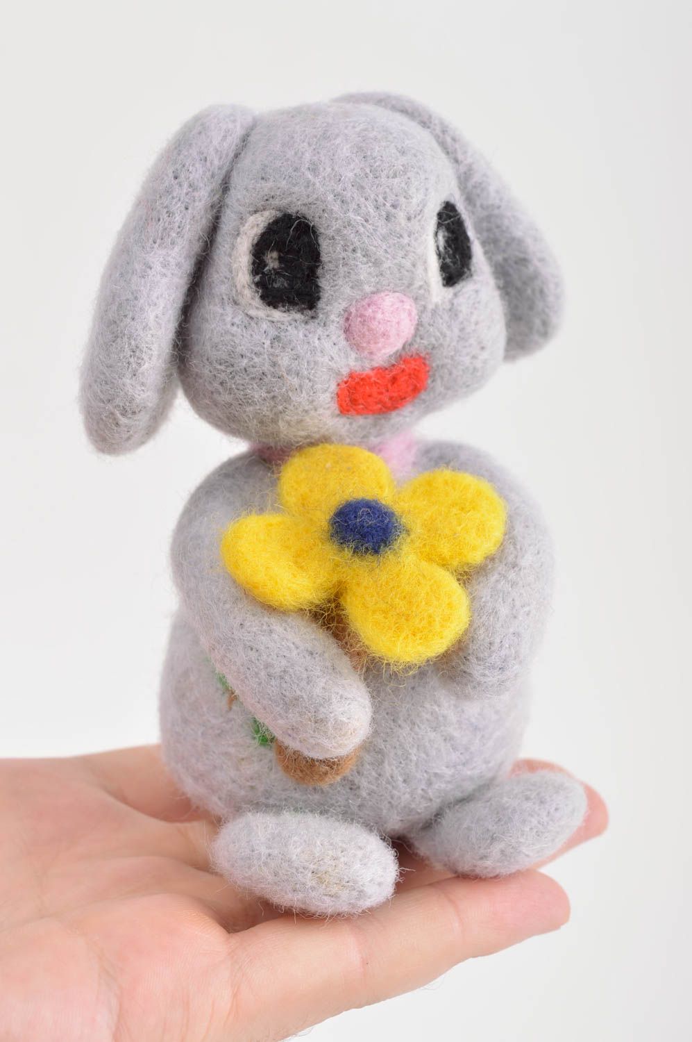 Handmade woolen unusual toy beautiful stylish toy decorative rabbit toy photo 5