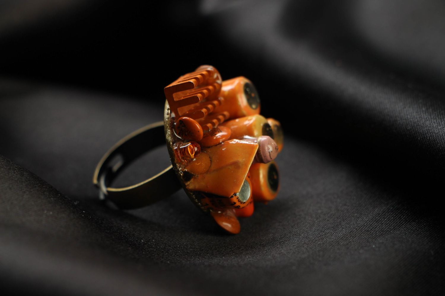 Cyberpunk metal ring with adjustable size photo 1