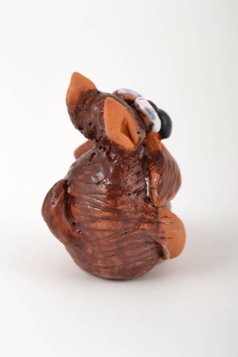 Figurina fatta a mano in ceramica carino animaletto souvenir di terracotta foto 3