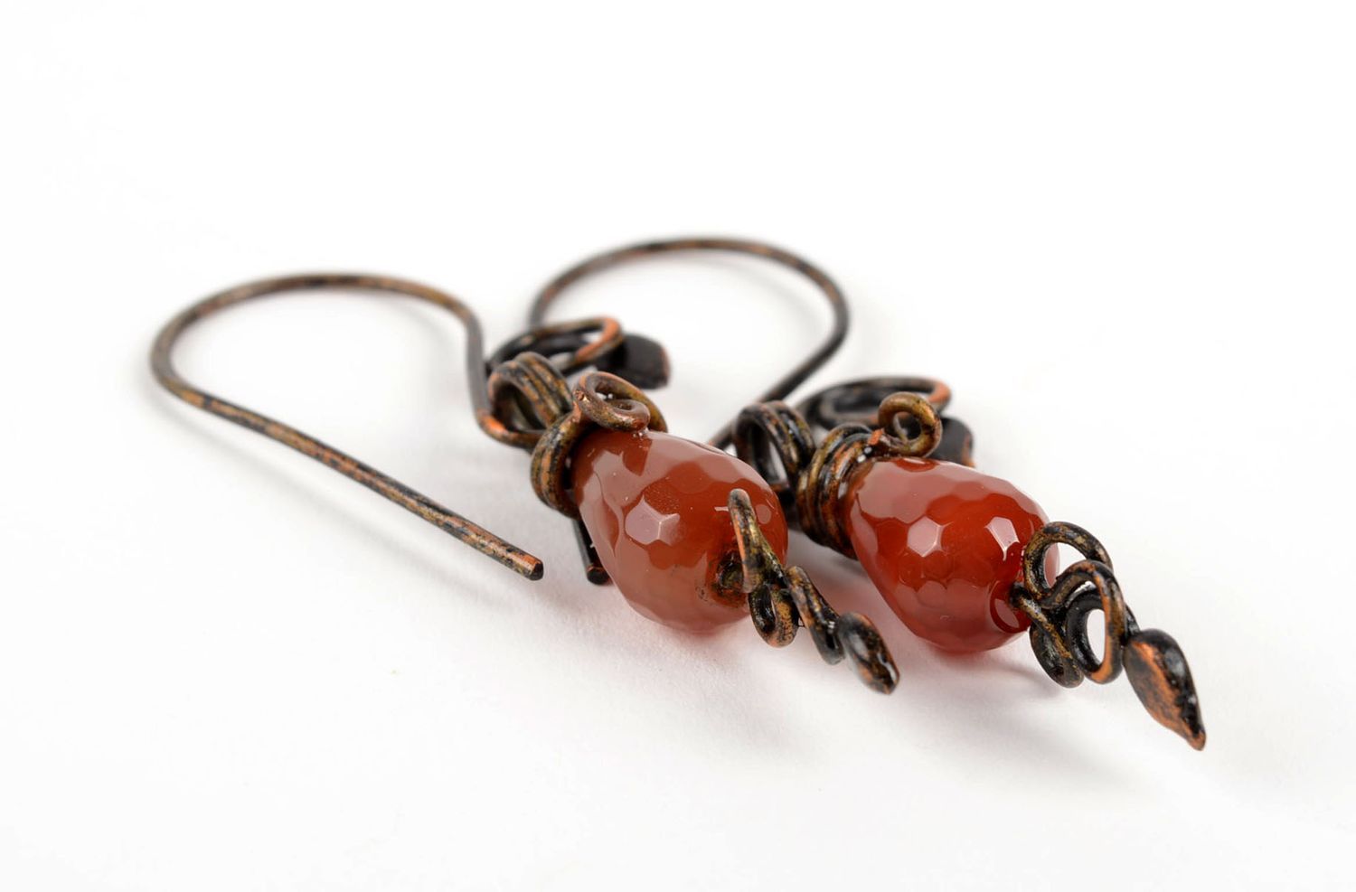 Handmade earrings copper earrings designer jewelry unusual accessory gift ideas photo 3