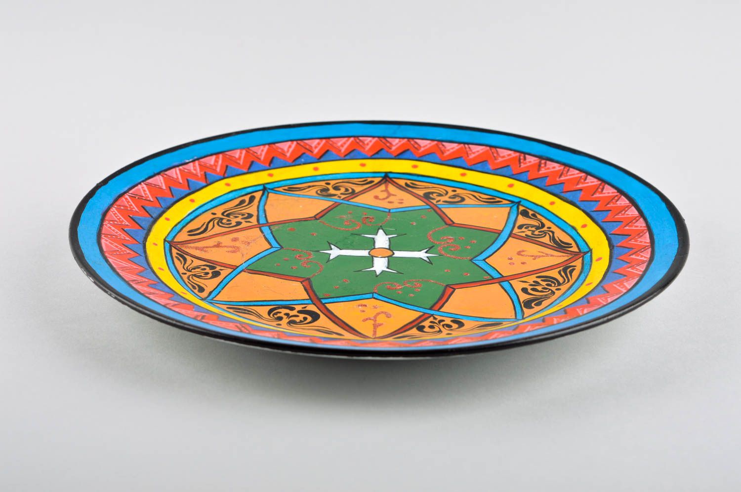 Декоративная тарелка ручной работы расписная тарелка декор для кухни сувенир фото 4