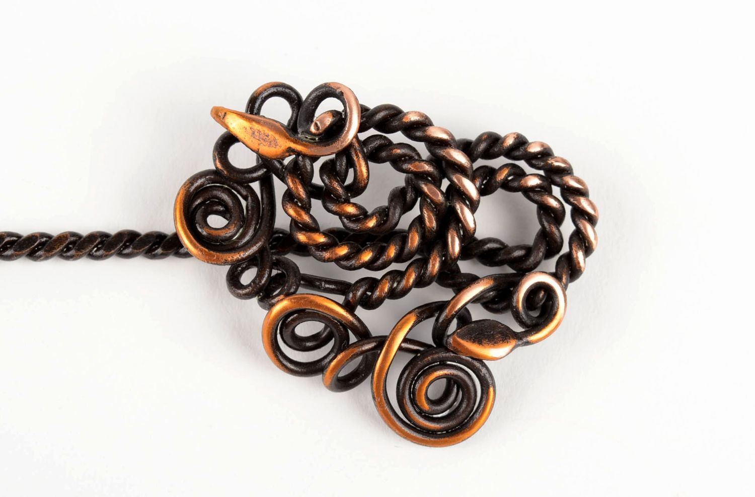 Handmade hair pin designer hair accessory metal hair pin unusual gift for women photo 1