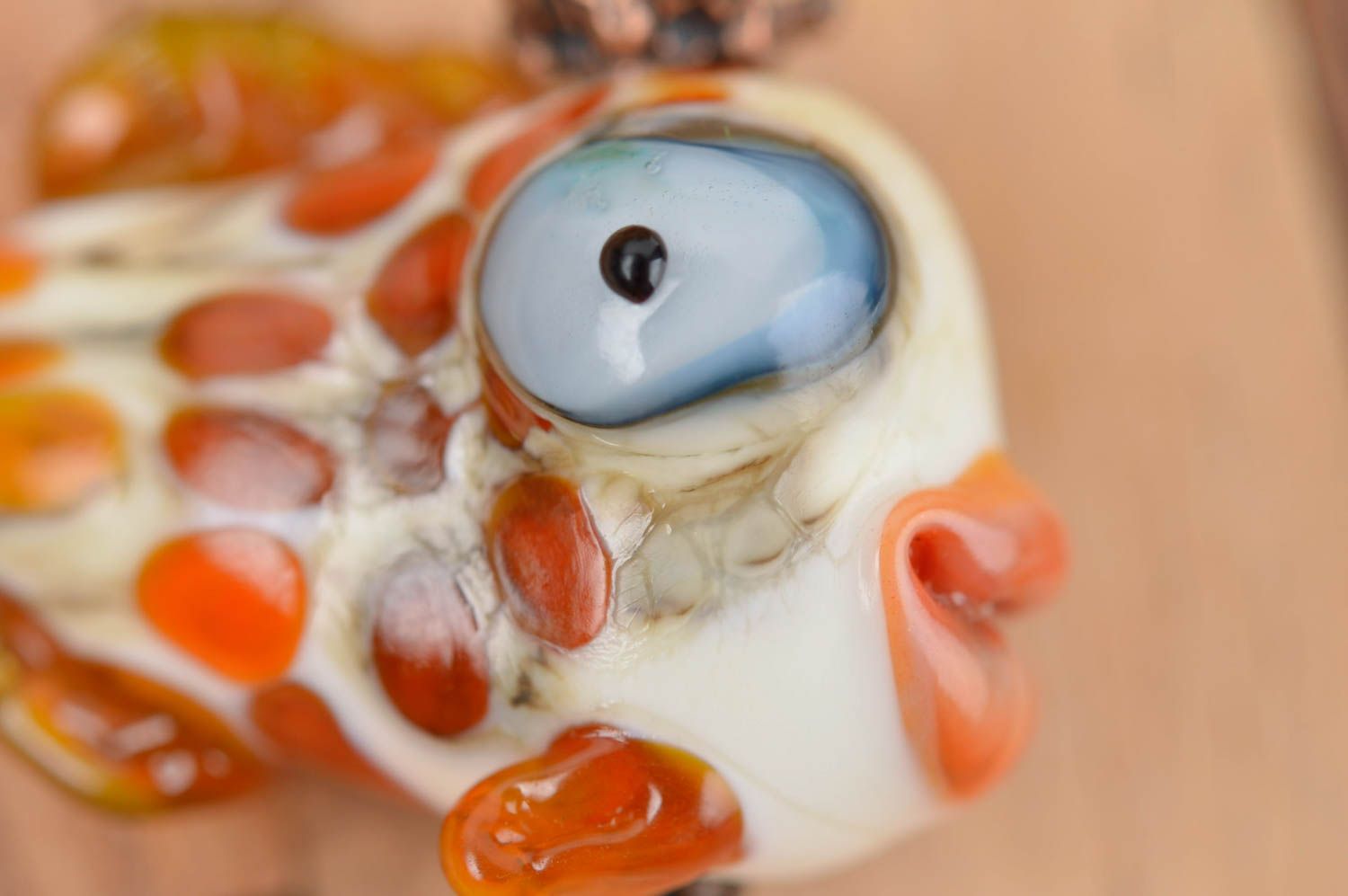 Glasperle handgemacht Perle aus Glas Lampwork Glasperle Schmuck Zubehör Fisch foto 5