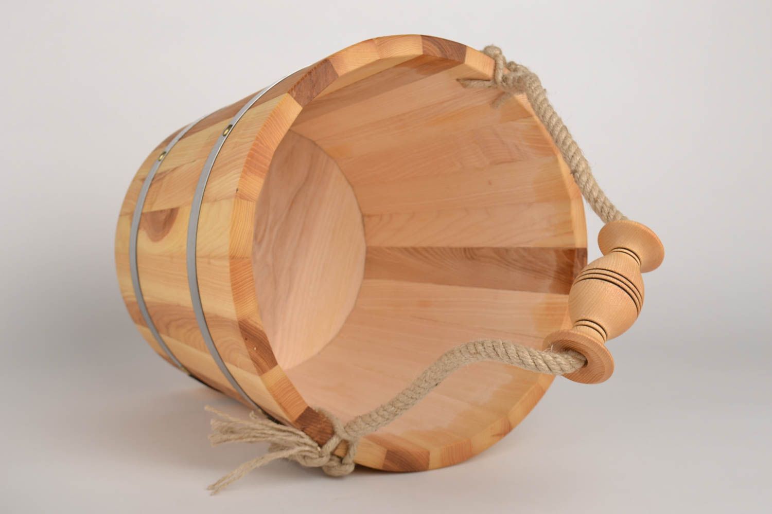 Handmade bucket made of wood sauna accessories sauna bucket present for men photo 4