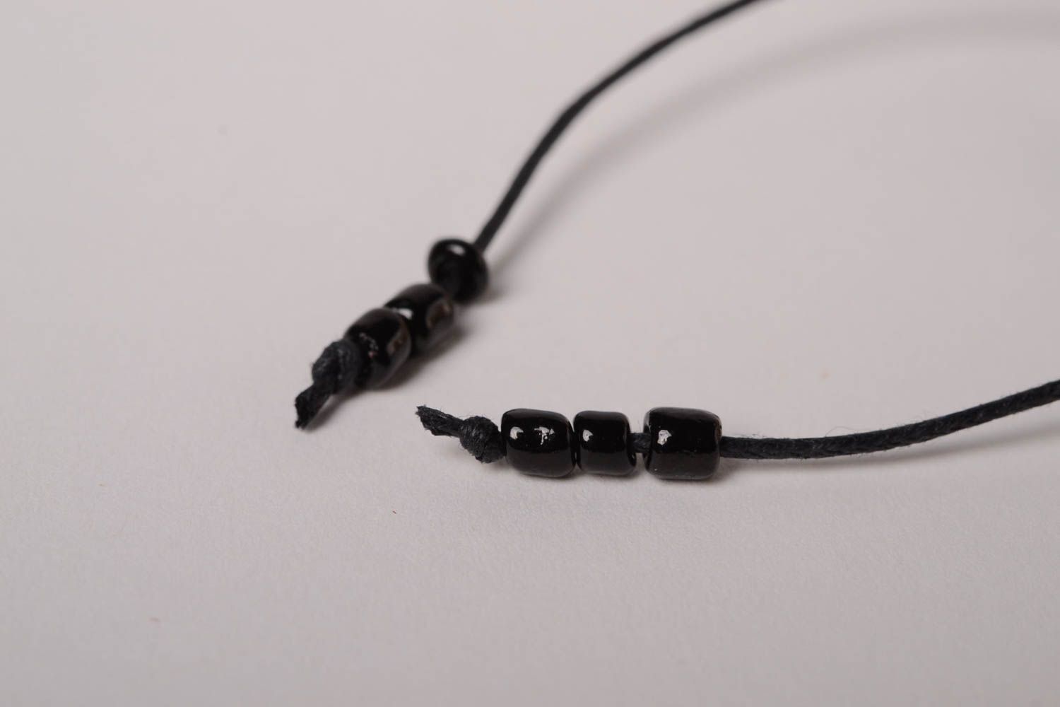 Браслет ручной работы браслет из шнурка браслет черный плетеный браслет  фото 5