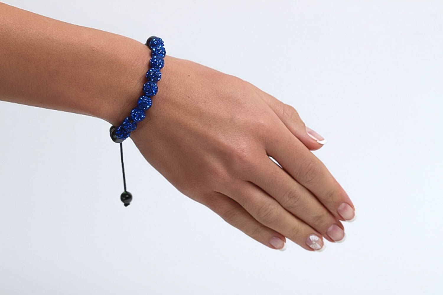 Украшение ручной работы гематитовый браслет сине черный браслет из бусин фото 5