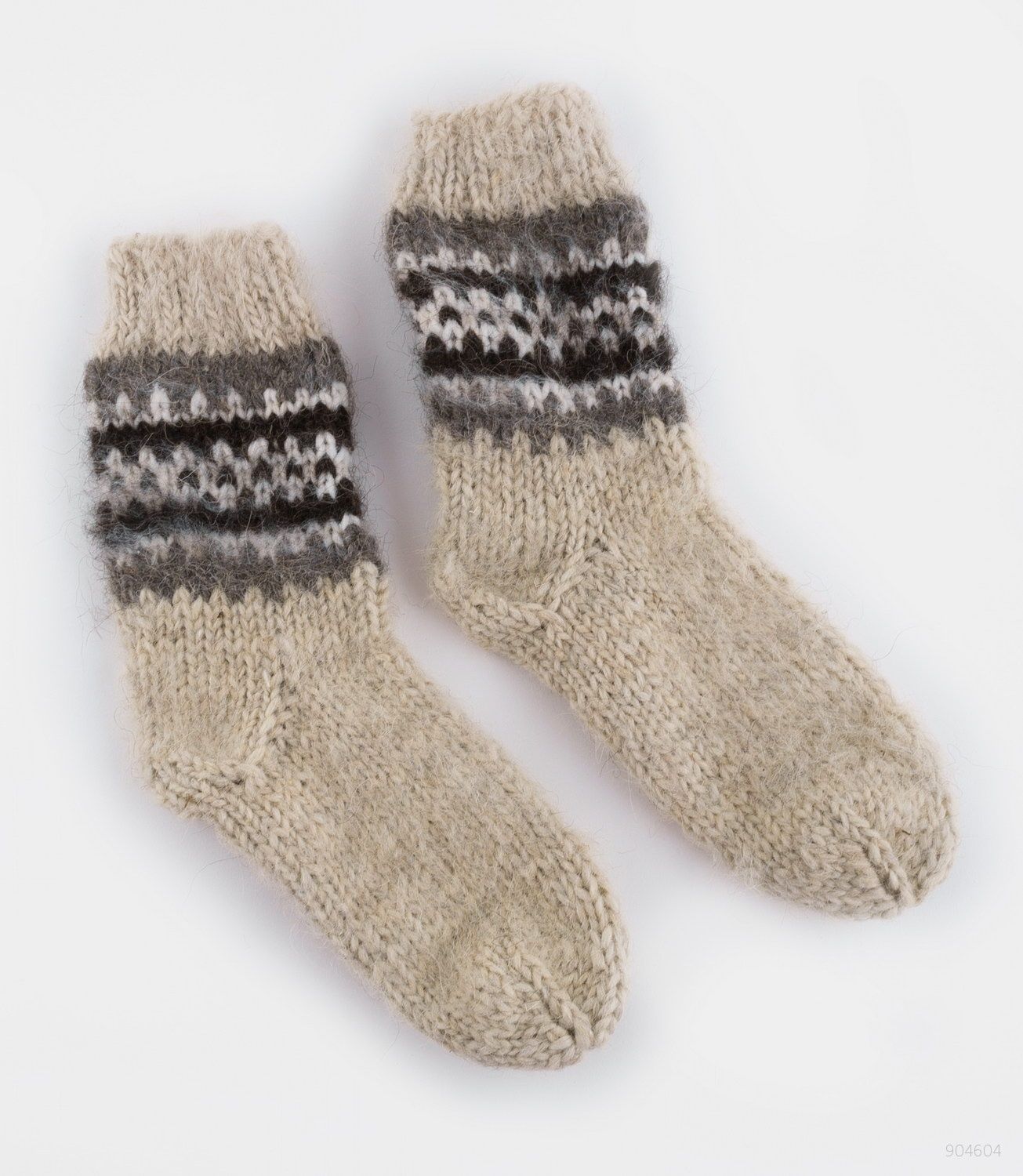 Beige wool men's socks photo 2
