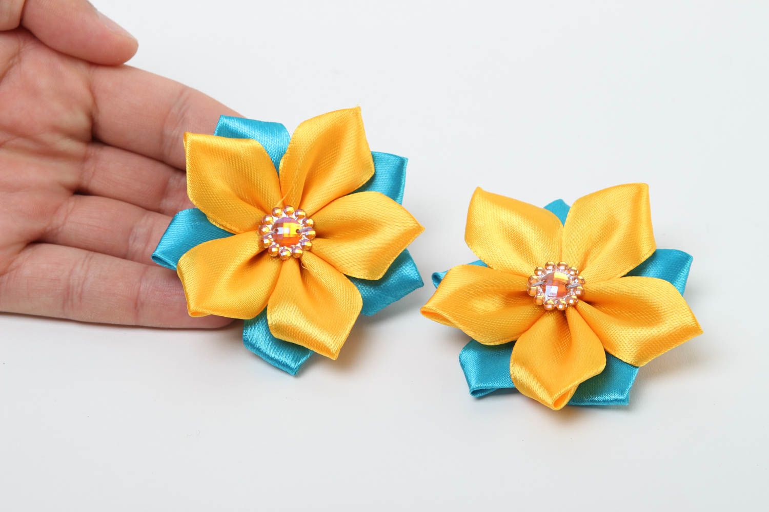 Handmade Haarspangen Set Accessoires für Haare Haarspangen Blumen exklusiv foto 5