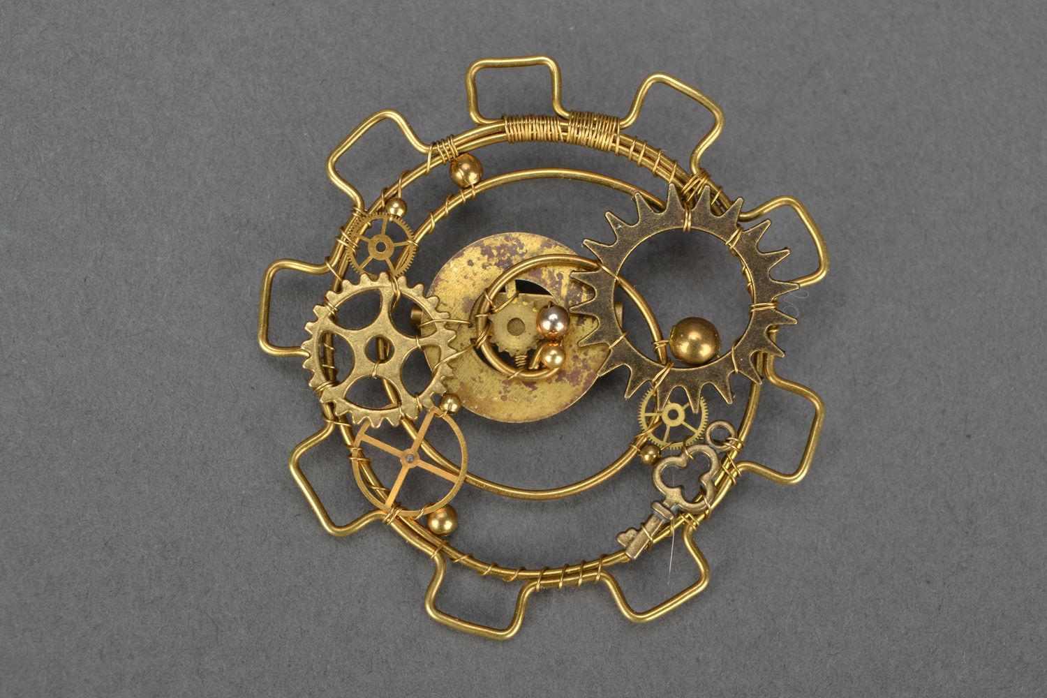 Steampunk brooch Structure of the Universe photo 3