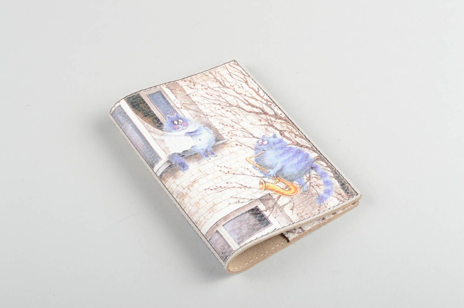 Handmade designer leather accessory beautiful passport cover unusual cover photo 2