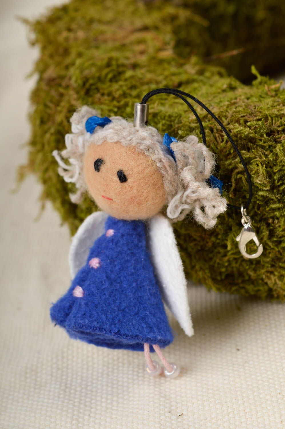 Handmade keychain textile toy unusual doll gift ideas unusual keychain photo 2