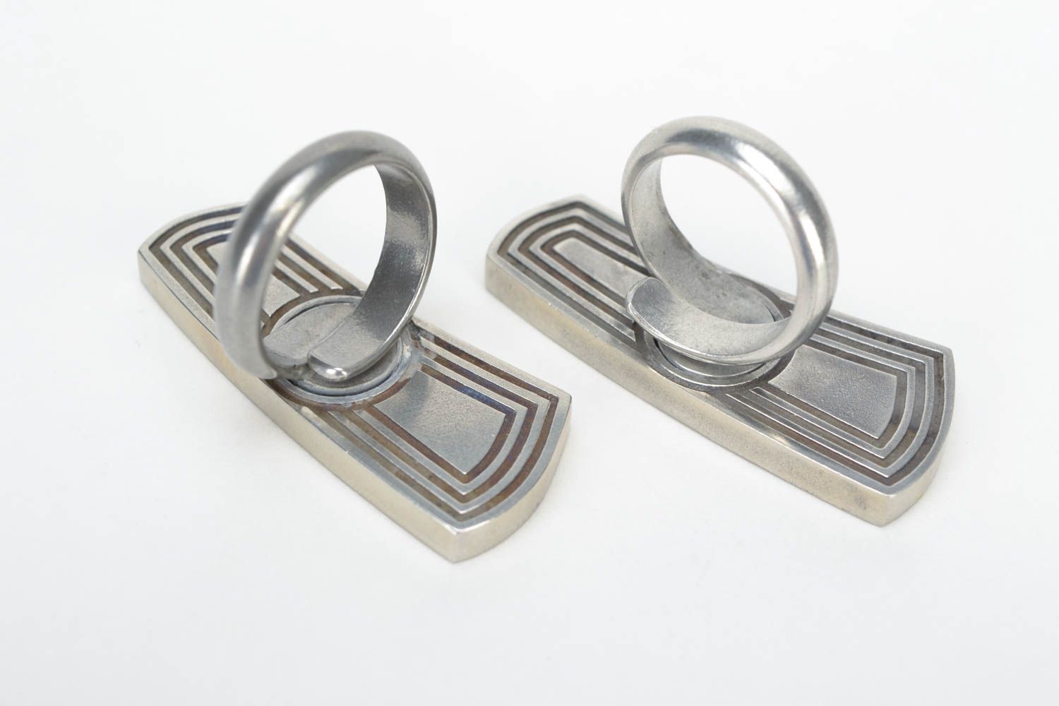 Blanks for creative work metal rings with adjustable sizes set of 2 pieces photo 3