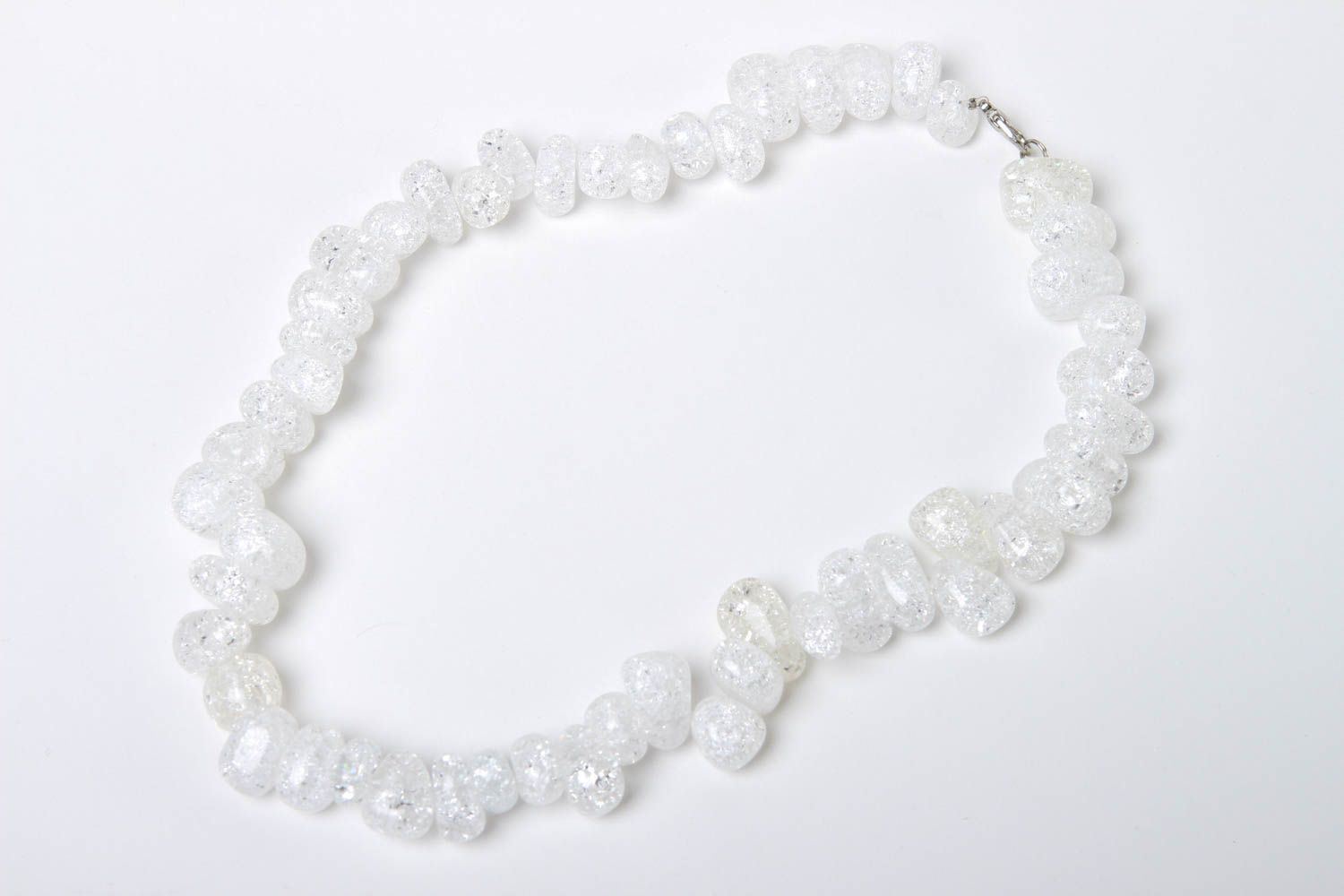 Collar original de cristal blanco bisutería artesanal regalo para mujer foto 2