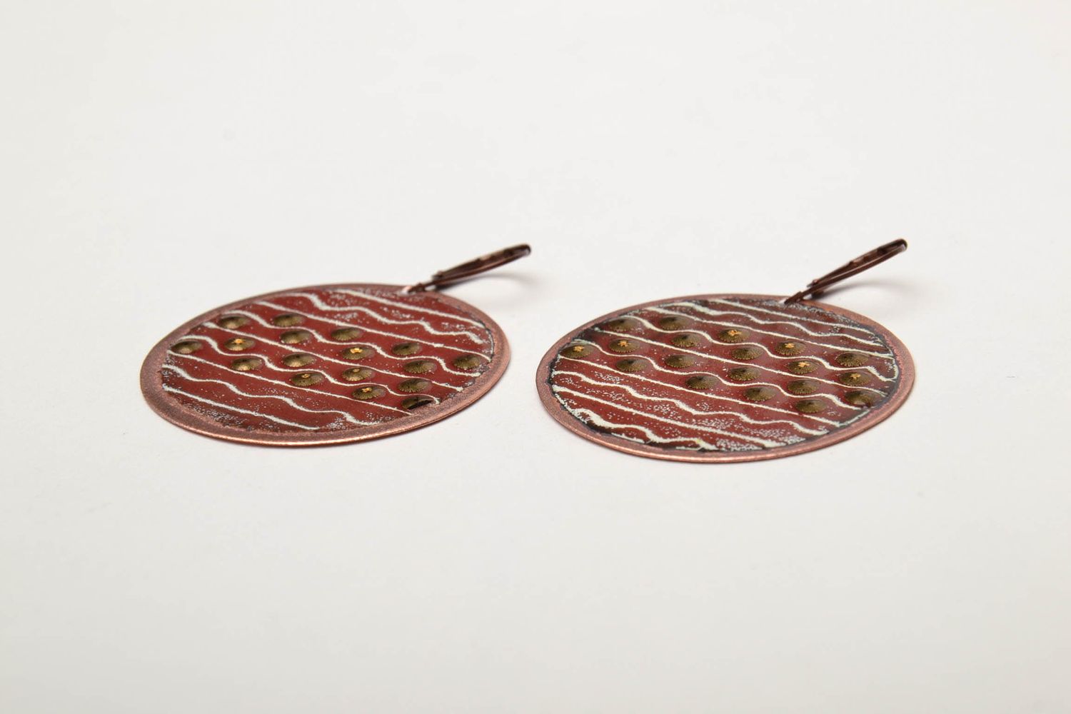 Large round copper earrings  photo 4