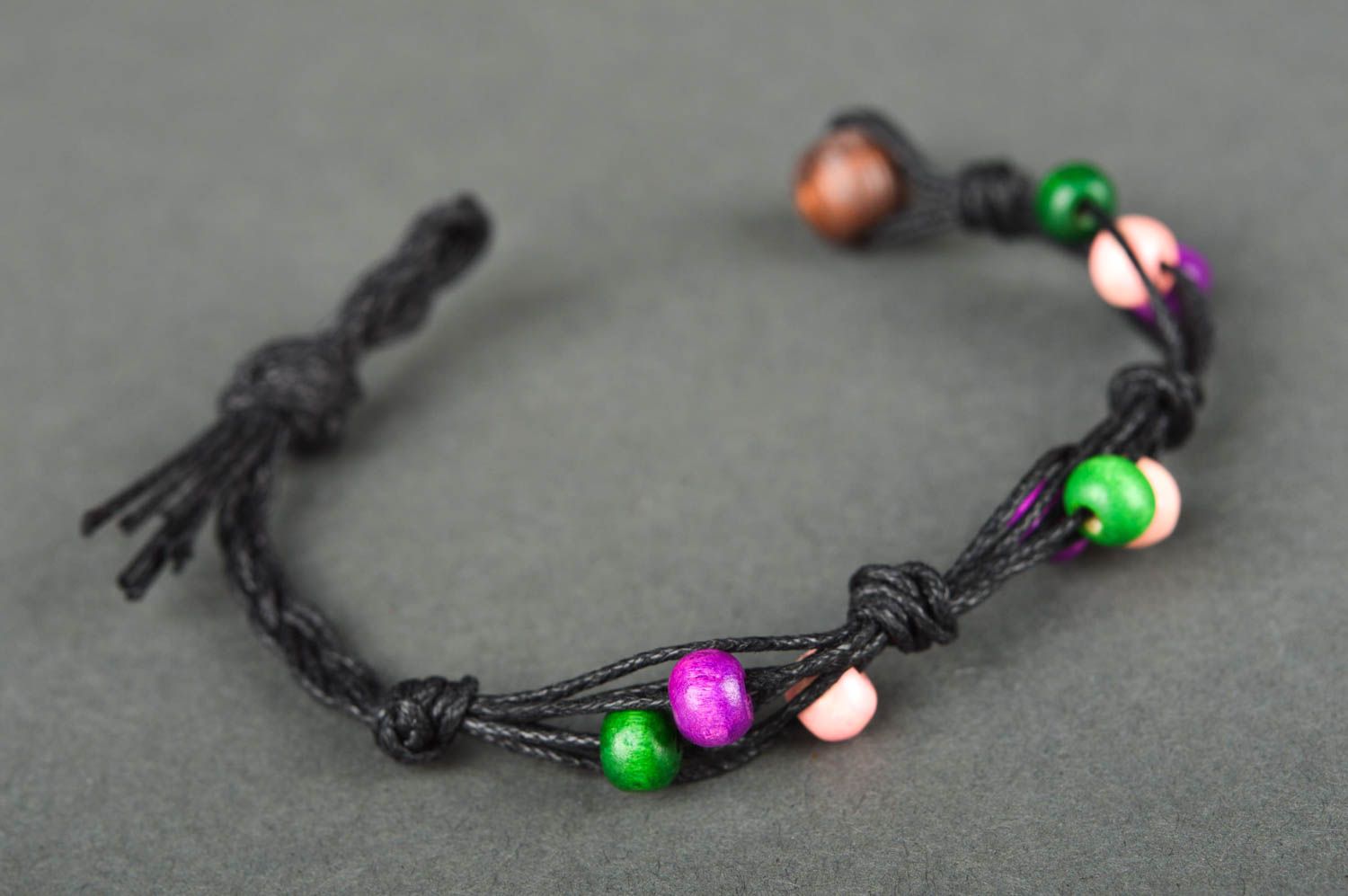 Bright handmade wrist bracelet beaded bracelet womens cord bracelet ideas photo 5