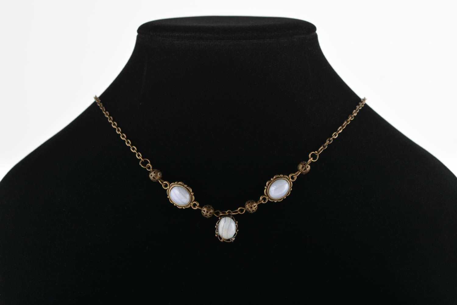 Beautiful handmade metal neck pendant stone pendant fashion accessories for girl photo 3