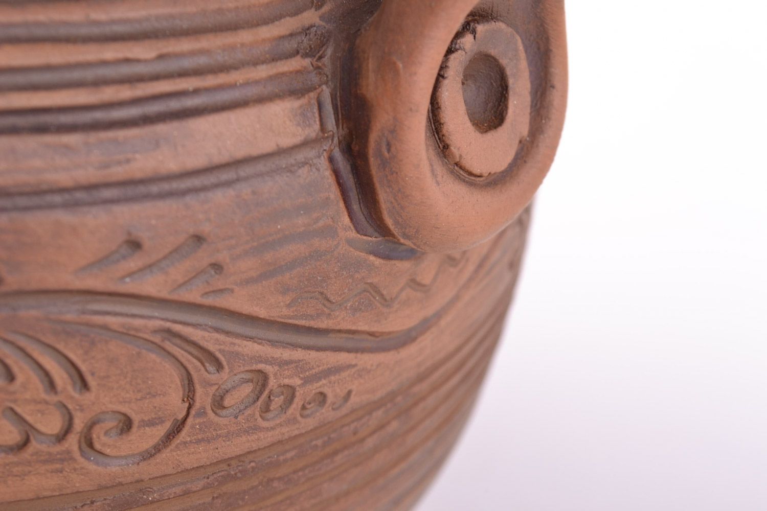 Keramik Krug mit Deckel Milchbrennen Technik Handarbeit 2 l Öko Geschirr foto 3
