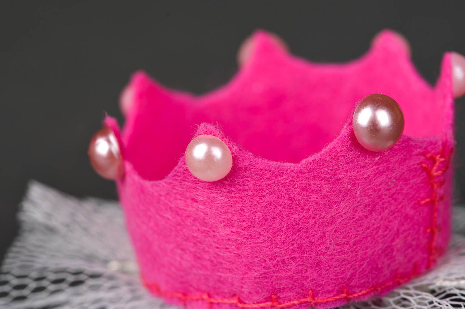 Handmade Haarspange Krone Mode Accessoire Mädchen Haarschmuck rosa ausgefallen foto 4