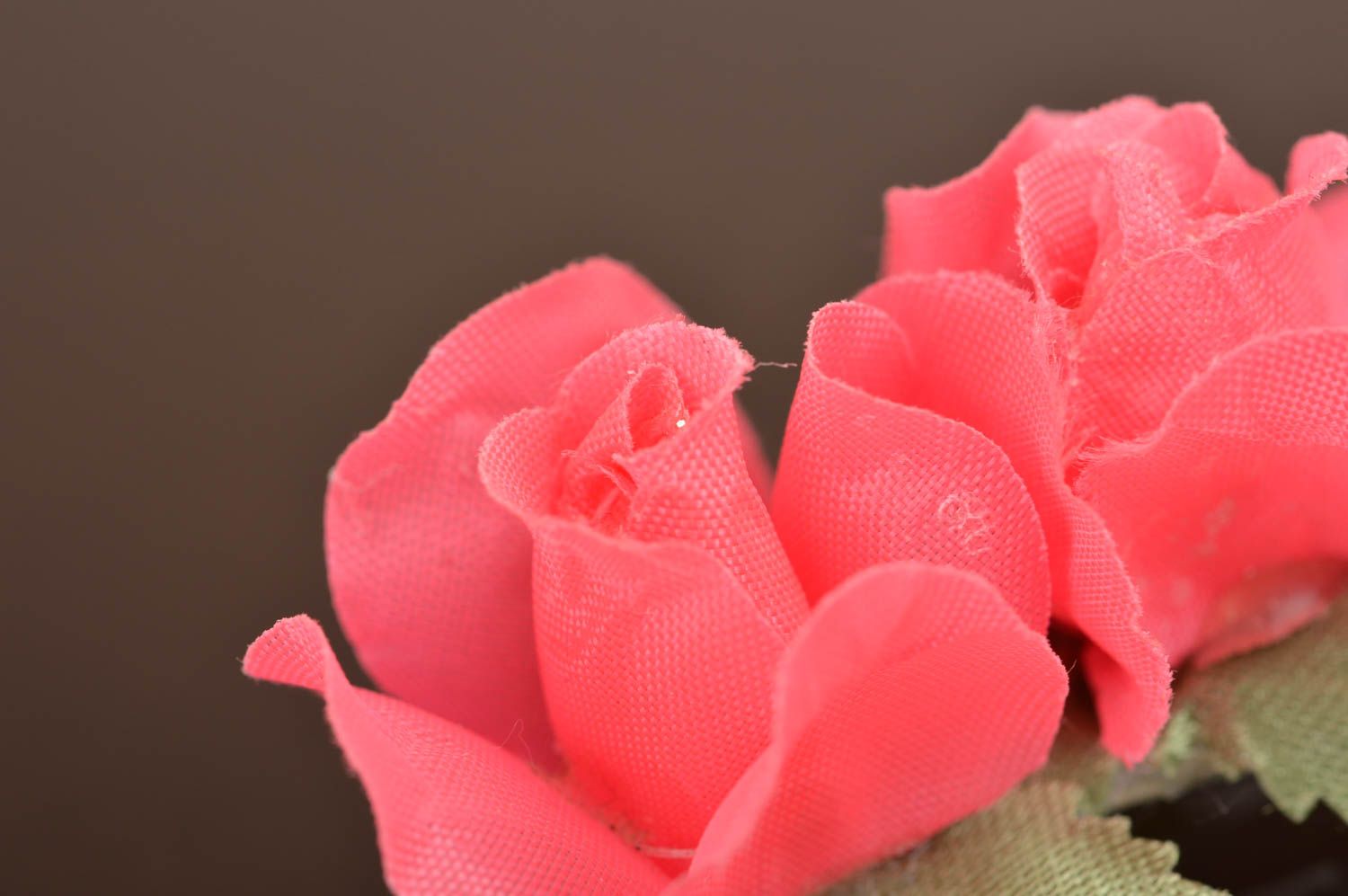 Barrette à cheveux fleurs rose faite main originale cadeau pour enfant photo 4