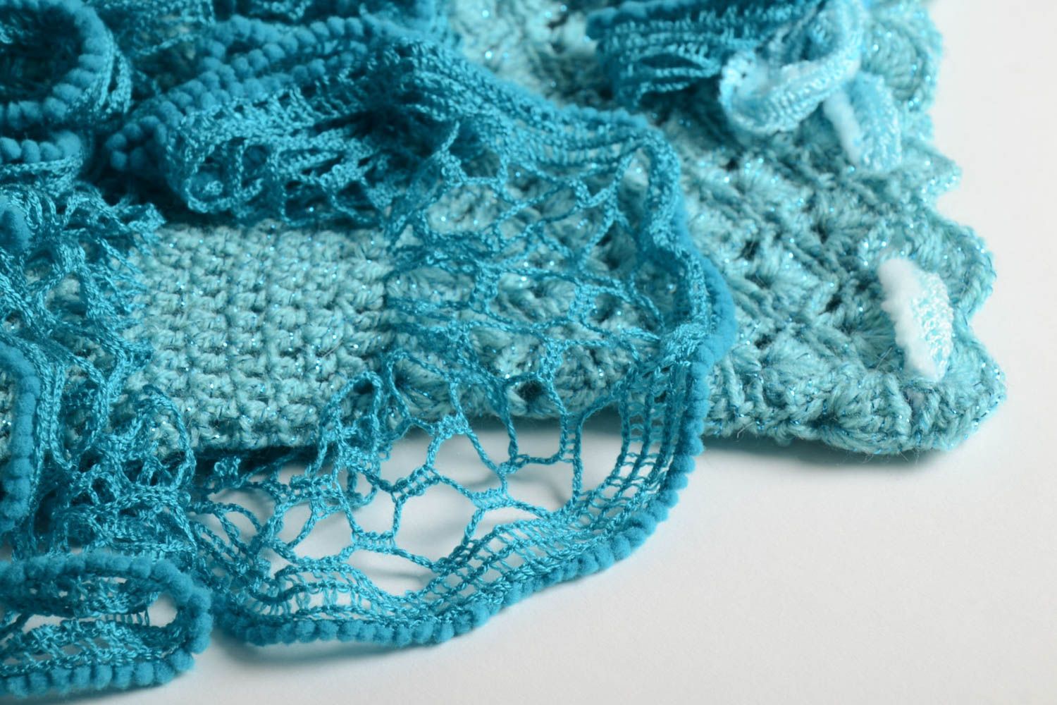 Jupe fille fait main Jupe tricot au crochet design oriignal bleu Vêtement fille photo 5