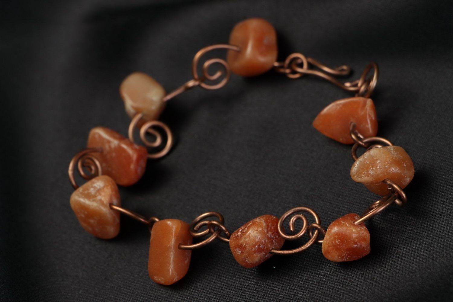 Copper Bracelet with Natural Stones photo 3