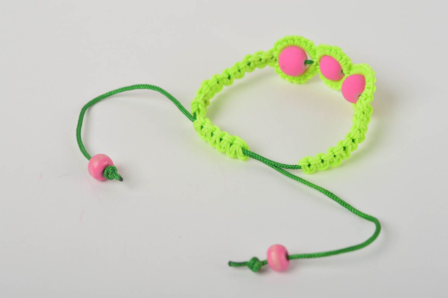 Pulsera hecha a mano de cordones verde bisutería artesanal regalo para mujeres foto 5