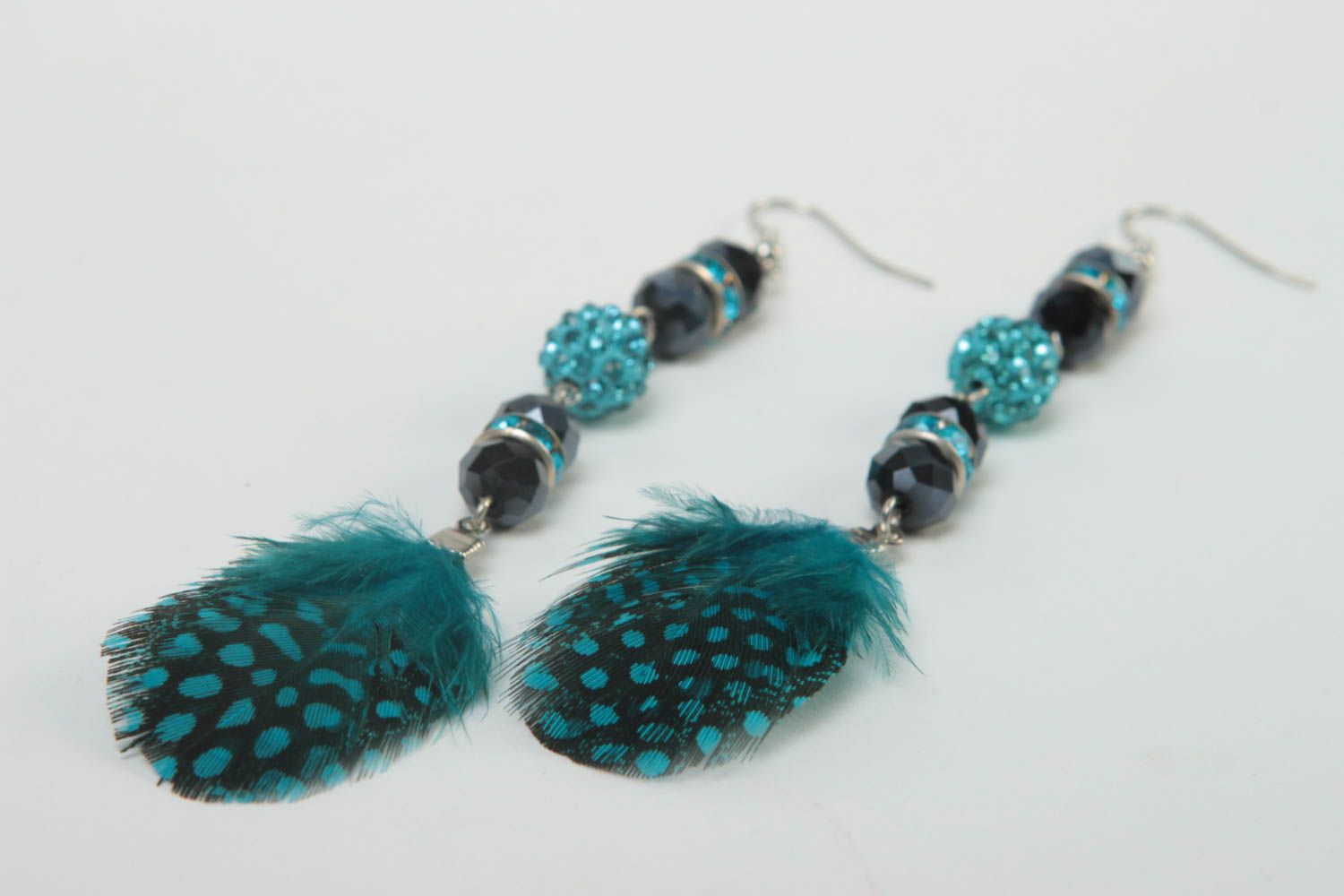 Unusual handmade beaded earrings long earrings design artisan jewelry gift ideas photo 3