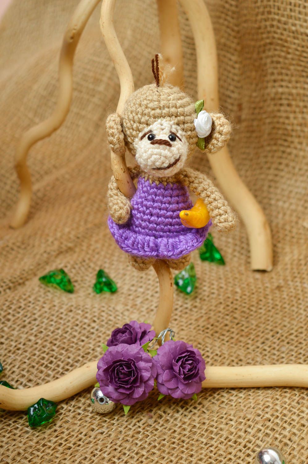 Monkey toy handmade crocheted toy for children stuffed toys hand-crocheted toys photo 1