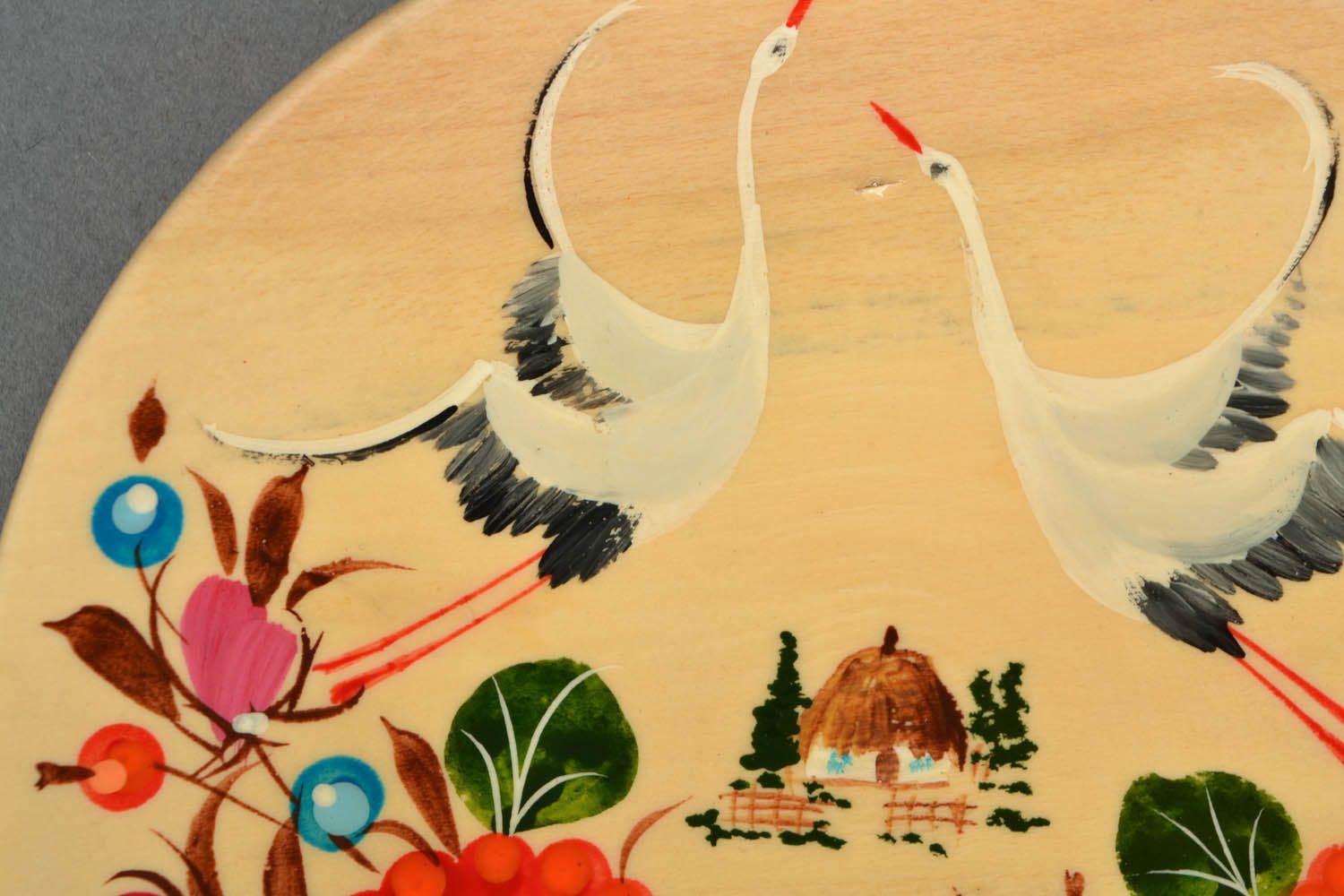 Wooden wall plate Storks photo 2