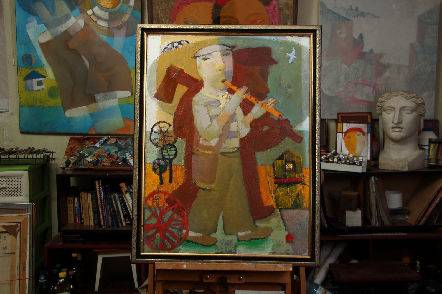 Cuadro pintado al óleo y con pinturas acrílicas Сompañeros de viaje foto 1