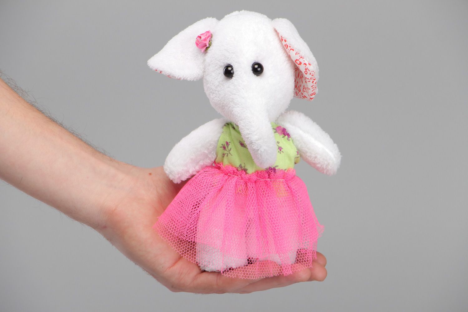 Handmade designer children's fabric soft toy Elephant photo 4