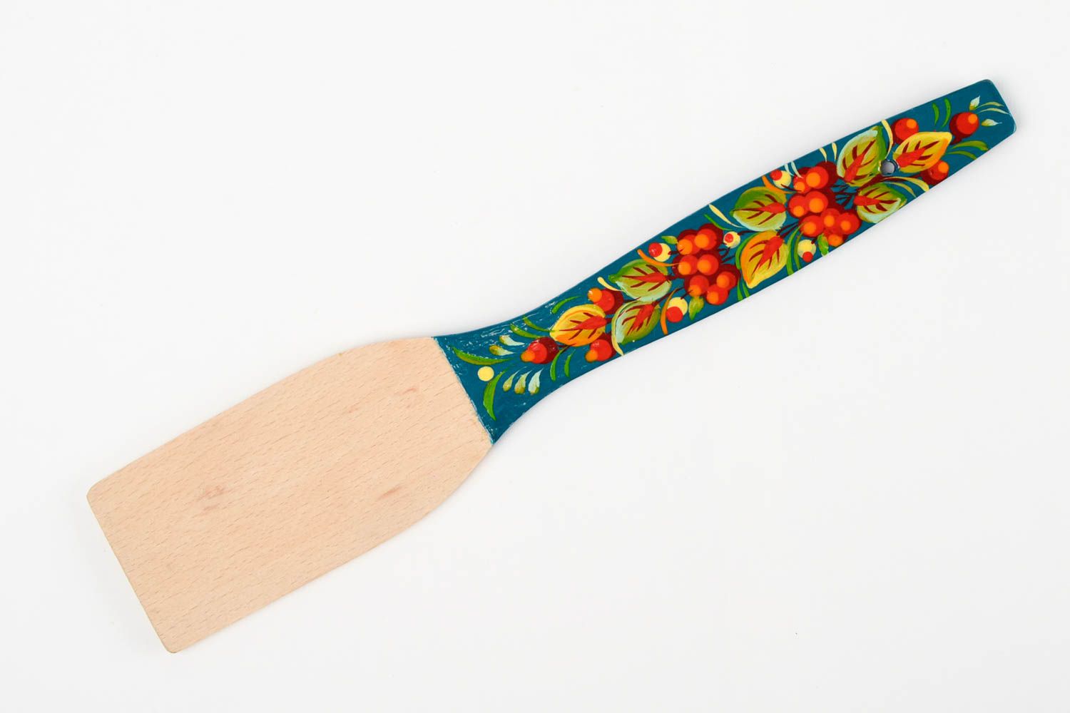 Spatule bois faite main Ustensile de cuisine à motif floral Vaisselle cadeau photo 3