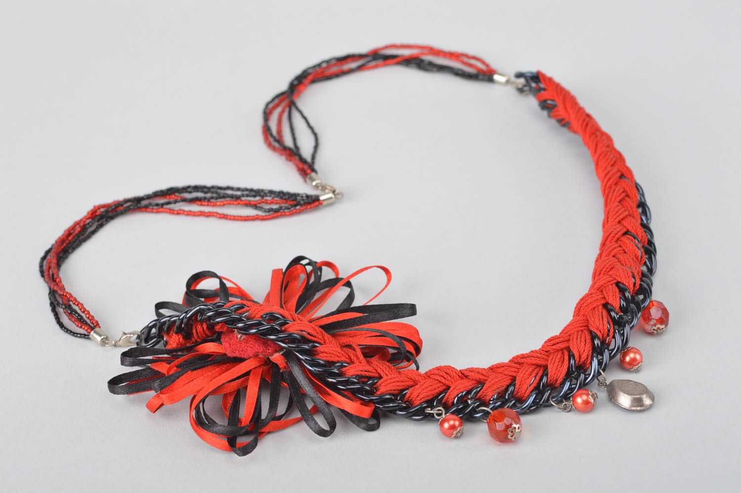 Handmade Halskette aus Stoff Collier Halskette schönes Geschenk für Frauen foto 5