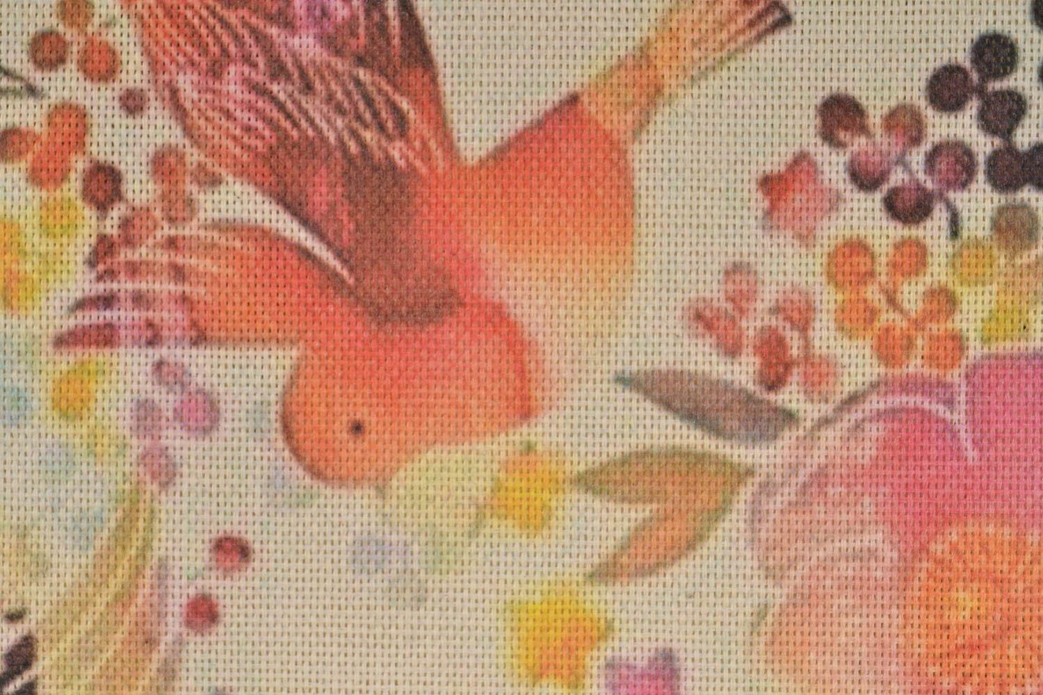 Helle modische Schultertasche mit Vögeln Print mit langen Griffen handmade foto 5