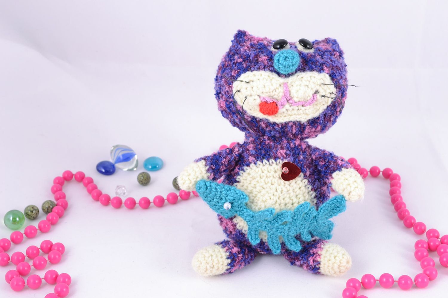 Handmade crochet toy cat photo 1