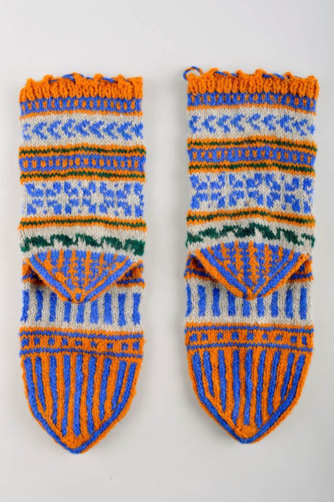 Unusual handmade knitted socks warm socks winter socks fashion accessories photo 3