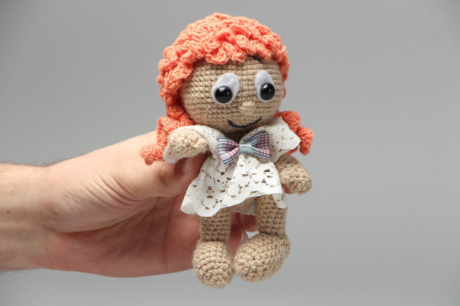 Handmade crochet toy Girl photo 4