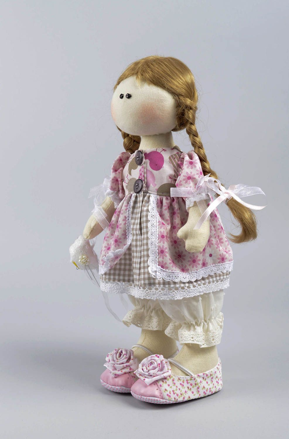 Peluche artesanal muñeca de trapo hecha a mano decoración de dormitorio foto 3