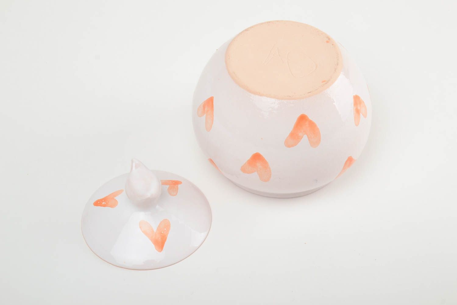 Azucarera de cerámica hecha a mano cubierta con esmalte y barniz vidriado 500 ml foto 4