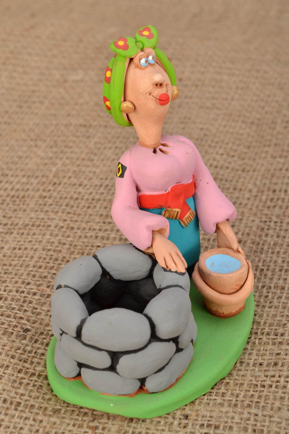 Painted ceramic statuette At the Water Well photo 1