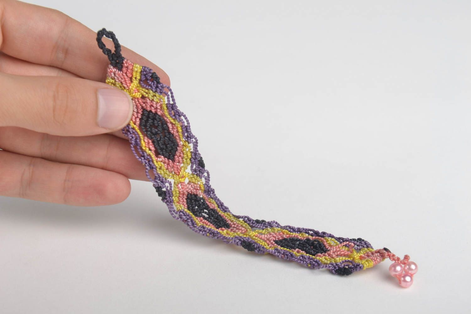 Широкий браслет ручной работы браслет на руку плетеный браслет красочный фото 5