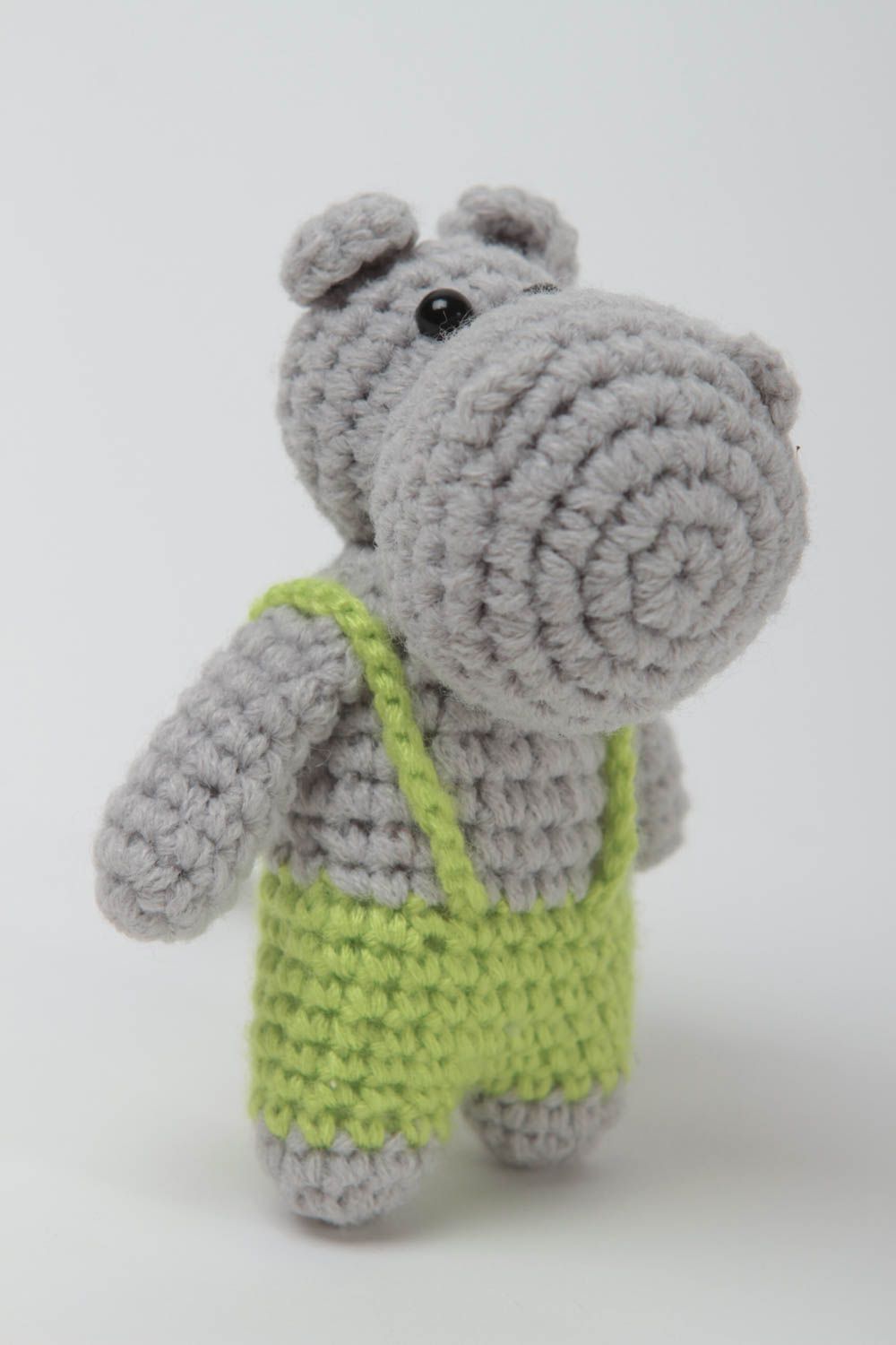 Juguete artesanal tejido peluche para niños regalo original Hipopótamo
 foto 2