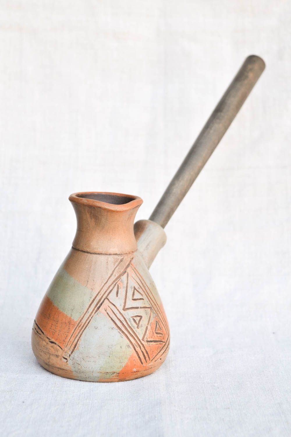 Handmade ceramic cezve clay cezve kitchen pottery ceramic goods home decor  photo 3