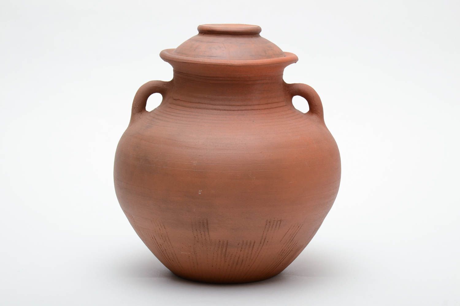 Brocca di terracotta fatta a mano vasetto di argilla stoviglie in ceramica foto 1