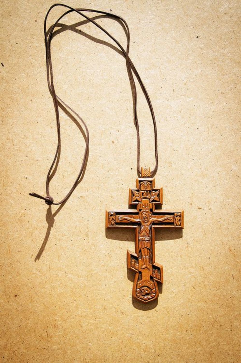 Pectoral cross carved from wood photo 2