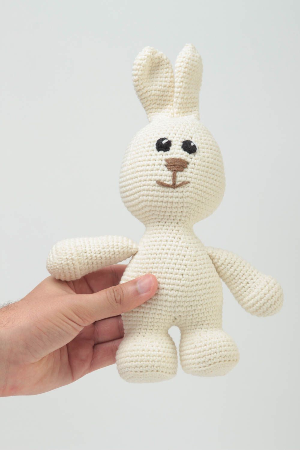 Peluche para niños hecho a mano regalo original juguete tejido Coneja blanca foto 5