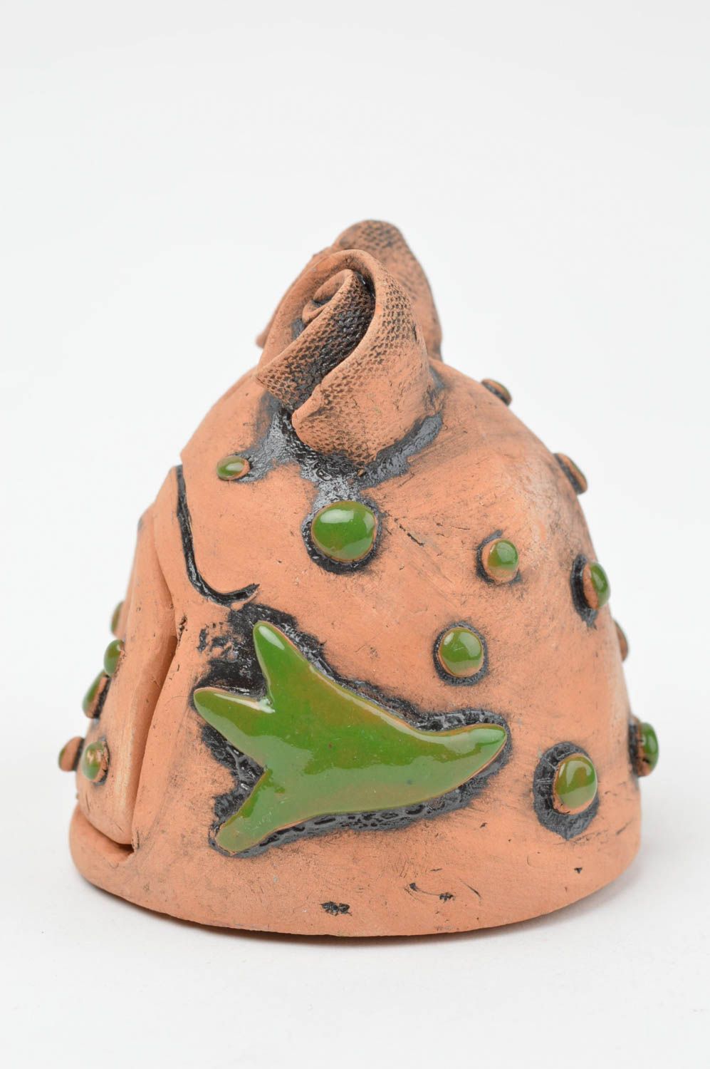 Schöne originelle handgemachte Schatulle aus Keramik in Form vom Frosch foto 3