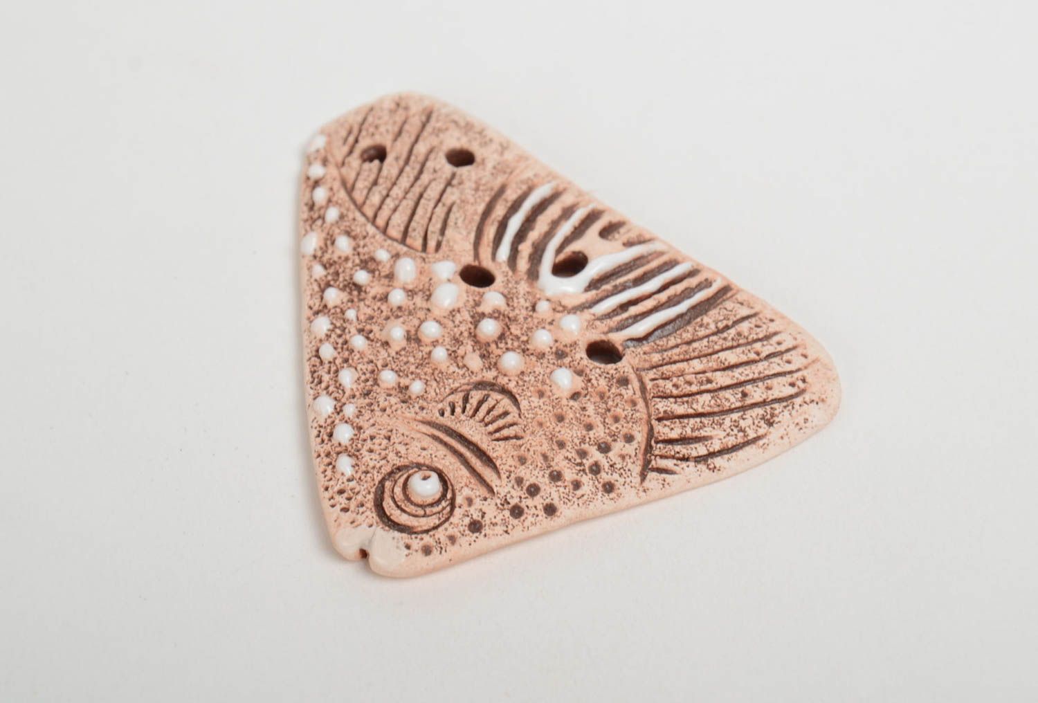 Ton Anhänger Rohling Fourniture für Halsschmuck aus Ton in Form Fisch handmade foto 4