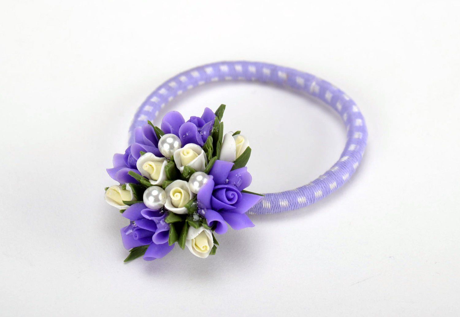 Hair tie of polymer clay photo 4